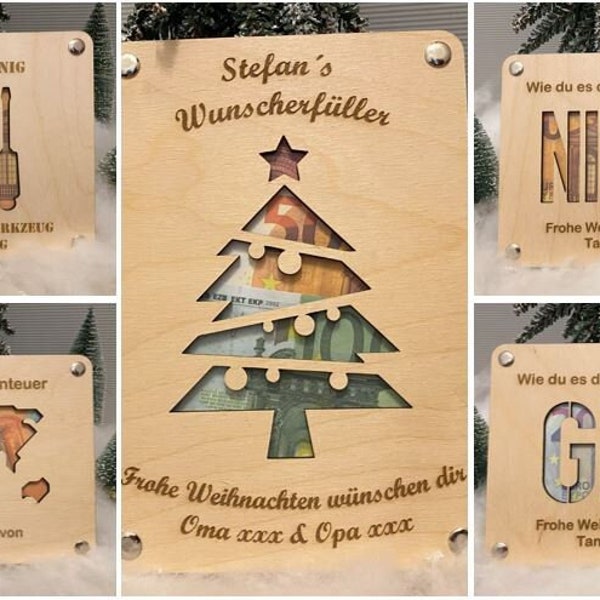 Geschenkkarte für Weihnachten/ Weihnachtsgeschenk personalisiert/ Geldgeschenk/ Geschenkidee für Frau, Mann, Familie und Freunde