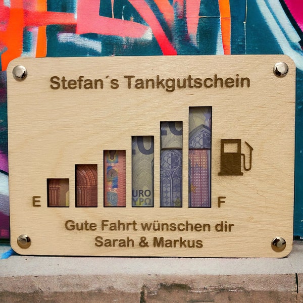 Tankgutschein / Geldgeschenk zum Tanken / Geschenkidee Tanken