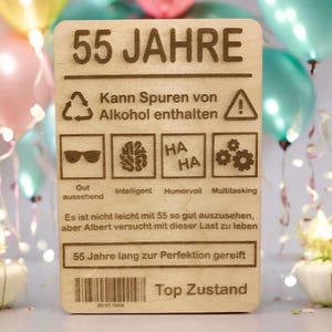 Geburtstagskarte personalisiert aus Holz - Geschenkkarte zum Geburtstag
