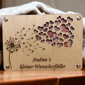 Geldgeschenk als Wunscherfüller personalisiert aus Holz für jeden Anlass - Hochzeit, Weihnachten, Geburtstag, Reise