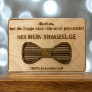 Frage an den Trauzeugen personalisiert aus Holz / Sei mein Trauzeuge/ Willst du mein Trauzeuge sein / Trauzeuge Mann / Bester Freund