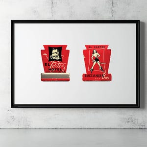 Vintage El Cortez Casino Double Matchbook Poster | Retro Las Vegas Wall Art