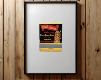 Plakat vintage Rathskeller Chapel Hill | Sztuka retro z pudełka zapałek