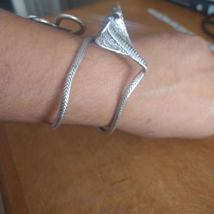 Sterling silver snake cuff bracelet