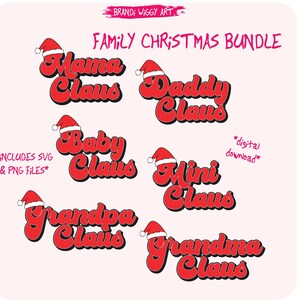 Mama Santa Claus SVG, Family Christmas SVG Bundle, SVG for cricut, Sublimation Png Clipart, Instant Download