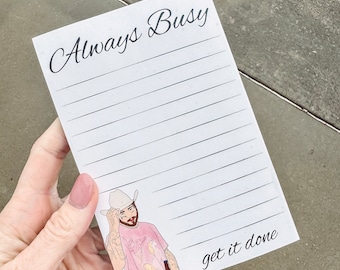 Libreta de notas Post Malone, lista de tareas pendientes de Post Malone, lista de tareas pendientes, papelería inspirada en Post Malone, regalo de Post Malone