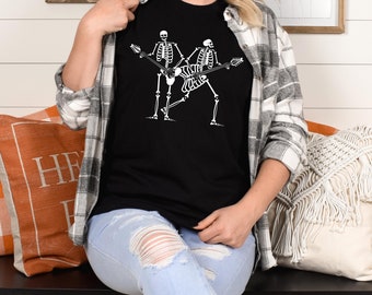 Spooky Guitar Dudes T-Shirt, Skeleton Musician Shirt, Halloween Gift, Funny Skeleton Shirt,Halloween Shirt, Funny Musician Gift, Music Lover