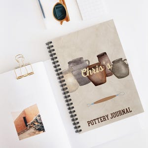 Personalized Name Pottery Journal, Gift for Potter, Ceramicist Birthday Gift,  Glaze Notes Journal, Pottery Journal, Pottery Teacher