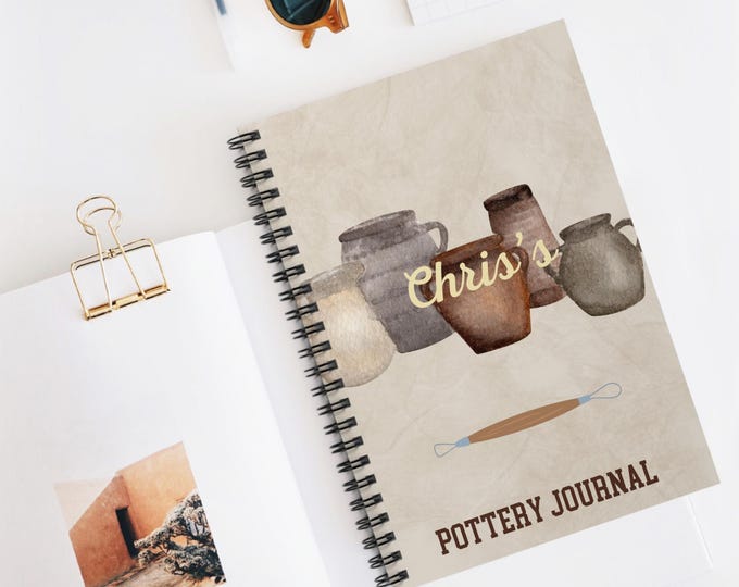 Personalized Name Pottery Journal, Gift for Potter, Ceramicist Birthday Gift,  Glaze Notes Journal, Pottery Journal, Pottery Teacher