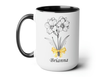 CUSTOM Birth Month Flower Coffee Cup | Mother's Day Gift | Personalized Coffee Mug | Plant Lover Mom | Teacher Appreciation Gift Under 50
