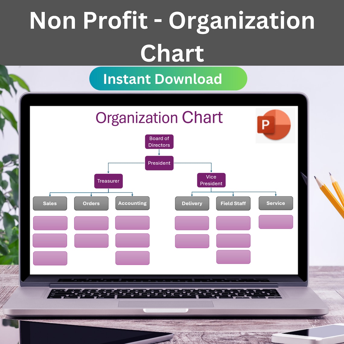 Non Profilt File Structure Organizational Chart, Non Profit Structure Template, Power Point ...