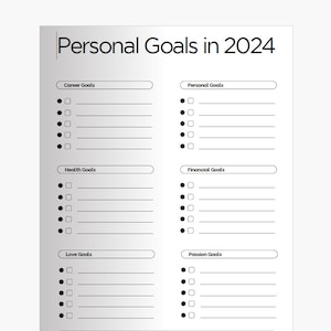 Personal Goals 2024, 2024 Goal Setting, Professional Goals, Business Goals, Goal Planner Template to help you have the best year yet