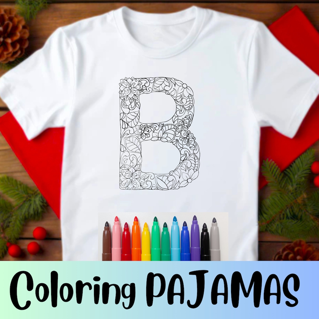 Coloring Pajamas Pajamas You Can Color Shirt You Can Color - Etsy