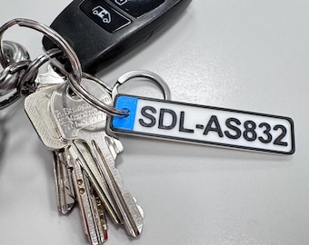 Car license plate keychain 3D printing EU license plate