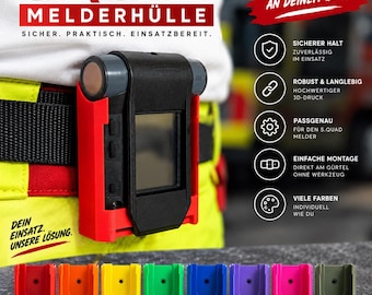 Gürtelclip für S.Quad Melder mit Metallclip, DME Pieper, Melderhalter Feuerwehr Rettungsdienst, Melderplatz Firefighter
