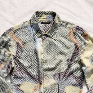 Vintage Roberto Cavalli Python Shirt Men Size M Archive 90s Y2K Designer Statement Button Down