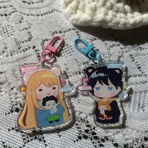 Yamada kun at lv999 Akane & Yamada Acrylic Keychains|| Kawaii Keychains|| Romance Anime