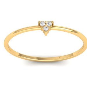 Dainty Moissanite Sterling Silver Ring: Minimalist Stacking Jewelry