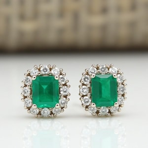 Emerald oorknopjes: sterlingzilveren bruidssieraden