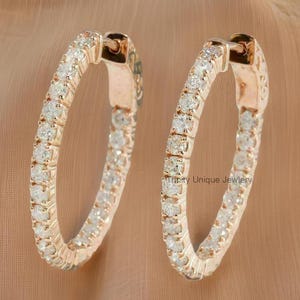 Créoles en argent sterling et zircone cubique : bijoux de mariage sertis griffes