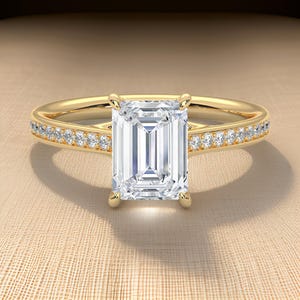 1.96 Carat Radiant Cut Lab Grown Diamond Engagement Ring,  Lab Grown Diamond Ring, Wedding & Anniversary Gift Ring in 10kt, 14kt Gold