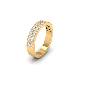 Moissanite Eternity Band: Sterling Silver Stacking Ring