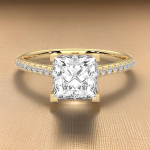Princess Cut Moissanite Ring: Sterling Silver Stacking Ring