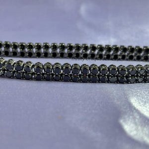 Sterling Silver Black Onyx Tennis Bracelet - Double Row