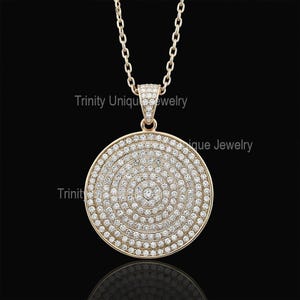 Moissanite Concentric Circle Pendant: Gold Tone Hip Hop Jewelry