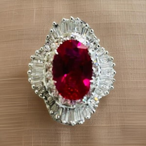 Oval Shape Ruby Engagement Ring,  Gemstone Wedding Bridal Ring Anniversary Gifts For Women,