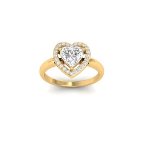 Anillo de corazón de plata de ley: Anillo de promesa de moissanita