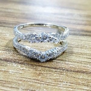 Customizable Moissanite Ring Enhancer: Sterling Silver Marquise Curve