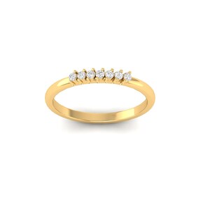 14kt Gold Moissanite Ring: Dainty Stacking Band