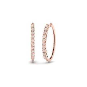 Sterling Silver Moissanite Diamond Hoop Earrings, Diamond Hoop Earrings, Anniversary gifts,
