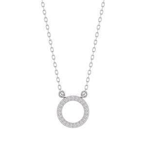 Minimalistische 7,9 MM kleine Karma Kreis Anhänger Halskette, Diamantscheibe Halskette, Halo Halskette, zierliche Silberkette,