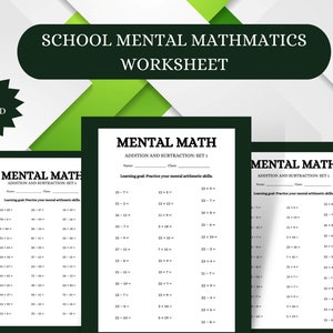 Könnte beinhalten: Schwarzweißes, druckbares Arbeitsblatt für Schulkinder, um mentale Rechenfähigkeiten zu üben. Das Arbeitsblatt trägt den Titel "Kopfrechnen" und enthält Additions- und Subtraktionsaufgaben.