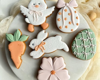 Easter Decorated Sugar Cookies Bunny & Egg Royal Icing Cookies
