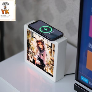 Süßes Nachtlicht, Personalisiertes Lichtschild, Personalisierte Lampe, Geschenk für, Bild, personalisierte Sternenkarte, Magsafe-Ständer,