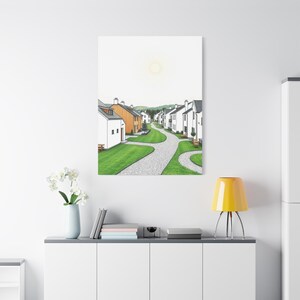 Charming Home Landscape Canvas Art, Wall Decor, Modern Home Design, Unique Gift, Living Room Decoration, Nature Inspired