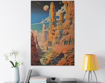 Moebius comic style lithograph,   Canvas Gallery Wraps