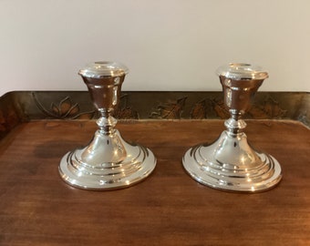 Vintage Gorham “EP” silverplate YC3000 candlesticks (set of 2) 4.5” tall