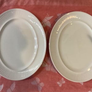 Johnson Brothers “Athena” 12” oval platter, ironstone, set of two, white