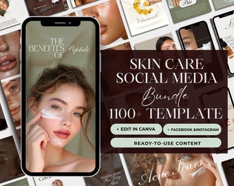 Skincare Esthetician Instagram Templates Posts, Skincare Social Media Posts, Esthetician Templates Instagram, Skincare Canva Templates