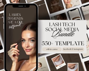 Lash Tech Instagram Post Story Templates, Facebook Lash Stylist Branding Kit, Lash Extension Marketing Templates, Lash Tech Social Media Set