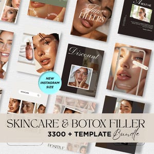 Esthetician  Medspa Bundle Skincare ,Botox Filler Template, ,Skincare Social Media post Story, Nurse Canva