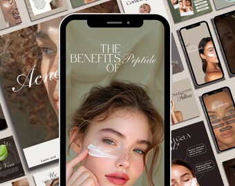 Esthetician Skincare Instagram Templates Posts, Skincare Social Media Posts, Esthetician Templates Instagram, Skincare Canva Templates
