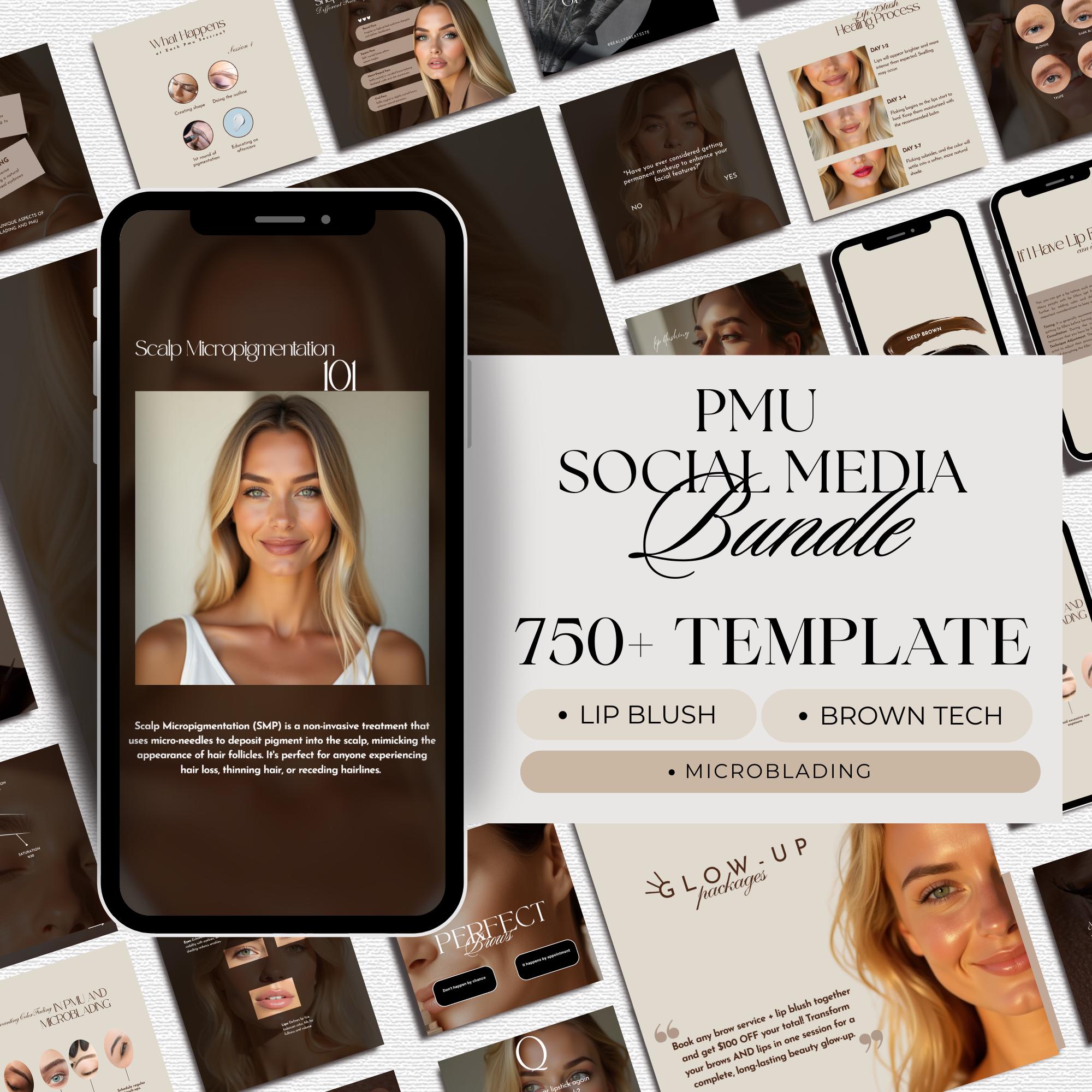 Microblading PMU Instagram Template Lip Blush Instagram Template | Microblading Templates | PMU Social Media Post | PMU Brows Templates