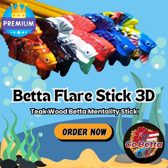 Betta Flare Stick 3D to Train Betta Mentality Stik Mental Cupang 3D Melatih  Mental Ikan Cupang Betta Fish Flare Stick 