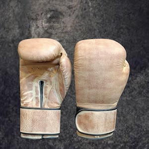 Premium Distressed Nubuck Leather Boxing Gloves, Sparring and Training Gloves for Fighters, Kickboxing, Muay Thai, MMA Gear. Gift for boxers