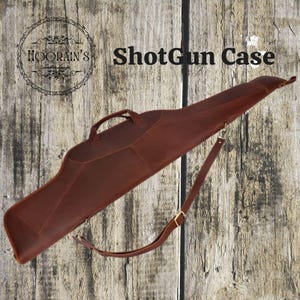Tan Vintage Leather Shotgun Case 50.3 long, Handcrafted Full Grain Leather Holder, Durable Firearm Storage for Hunters, Gift for hunters.